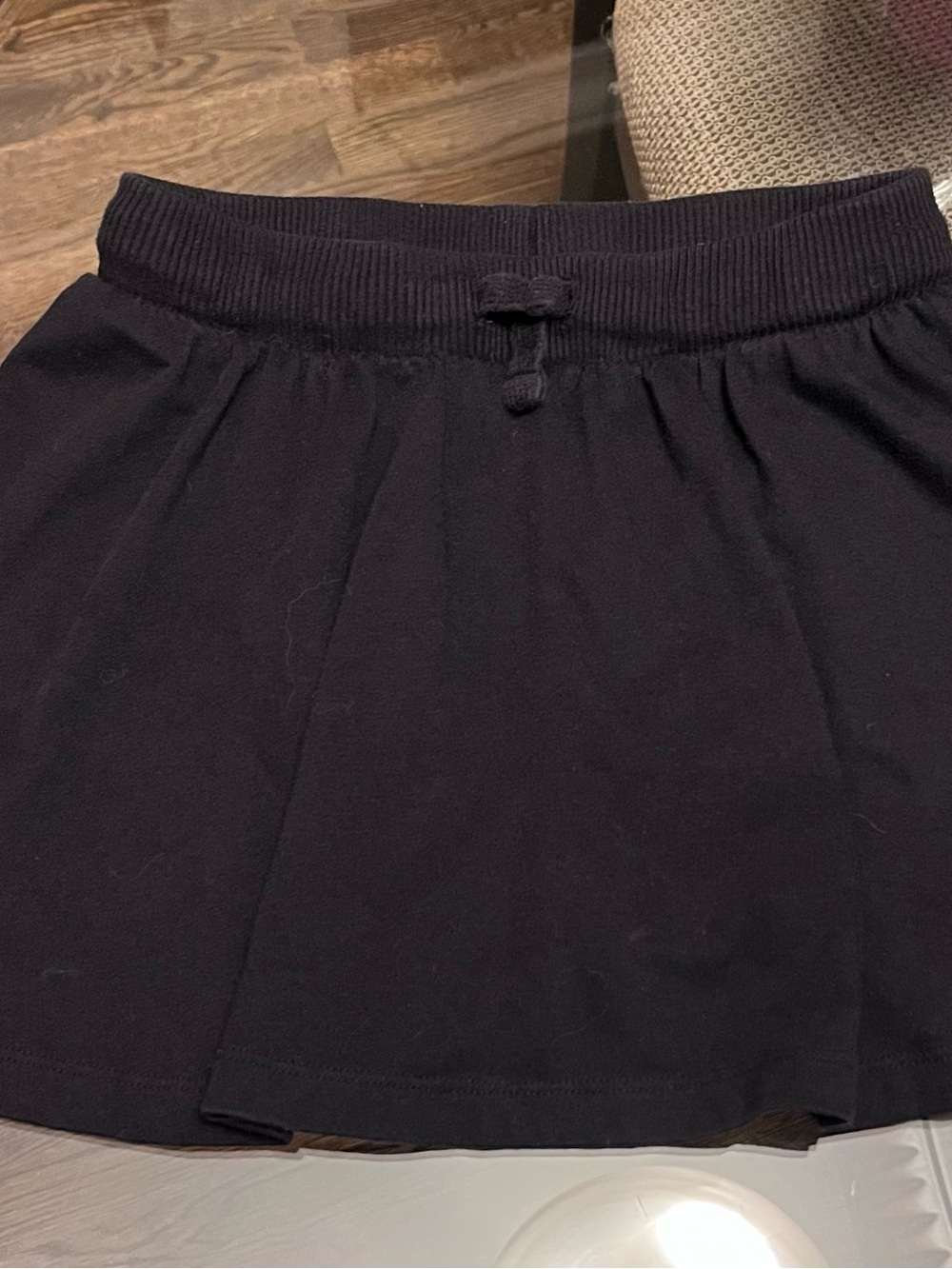 Black Knit Drawstring Skort